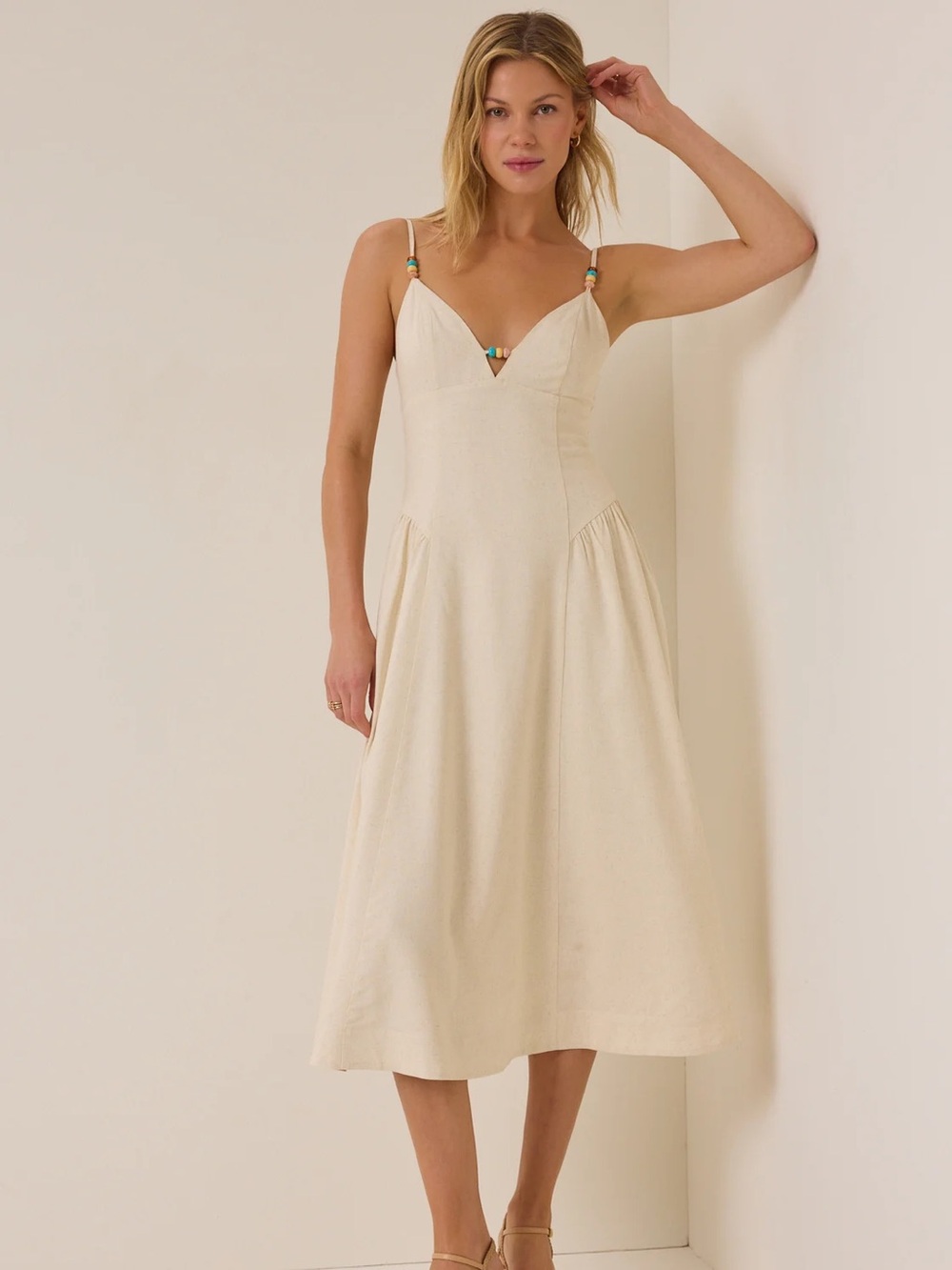 Altar’d State NWT Sirena Beaded Linen Dress